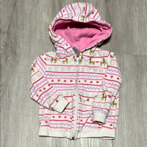 Kids Patterned Hoodie - Pink and White - Picture 1 of 1